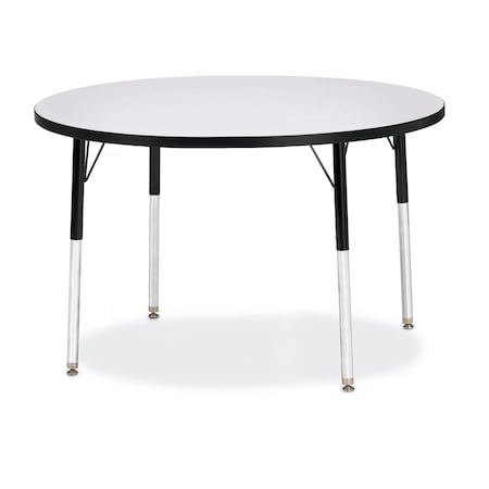Jonti-Craft Berries Round Activity Table, 42 in. Diameter, A-height, Freckled Gray/Black/Black 6468JCA180